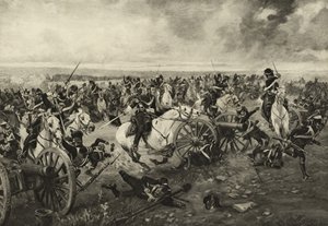 1815年6月18日、ウォータールーでのスコッツ・グレイズ、1902年頃
